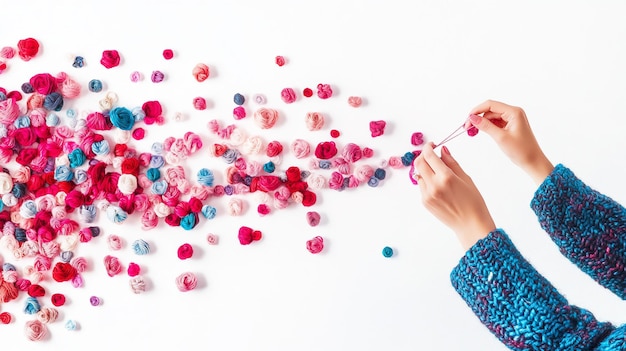 uczestnicy warsztatów z haftem